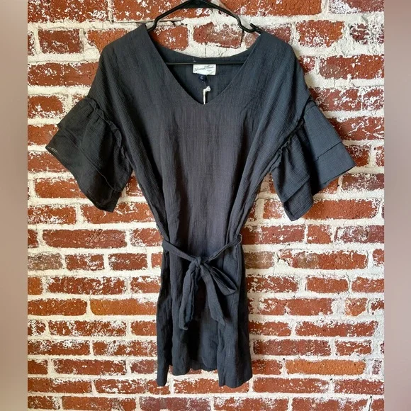 NWT Universal Thread Women's Flutter Short Sleeve Mini Dress in Dark Gray - Picture 5 of 7